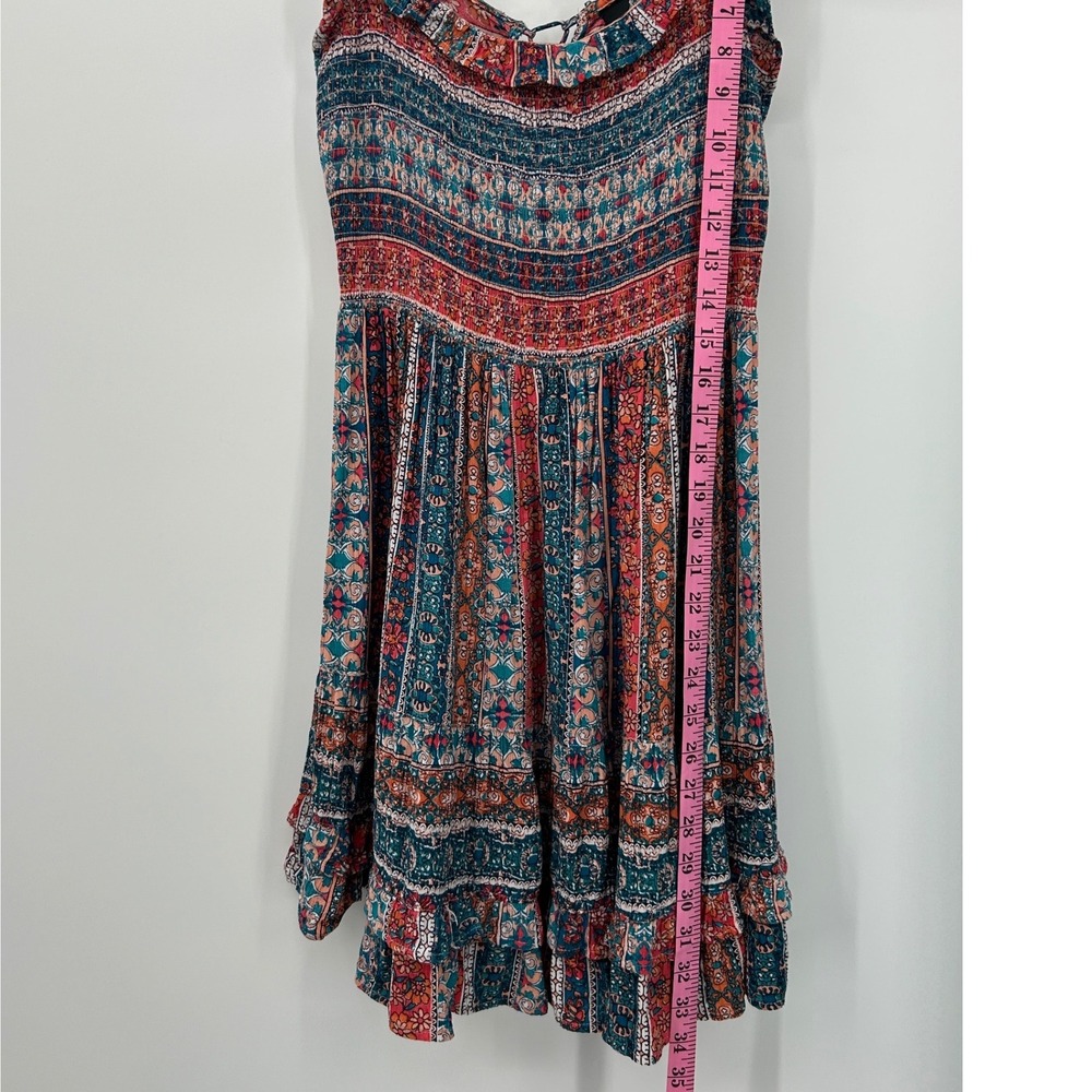 Angie Multicolor Boho Mini Dress with Ruffle Hem - Picture 7 of 7